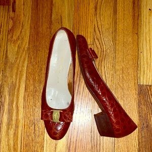 Ferragamo Crocodile Flats